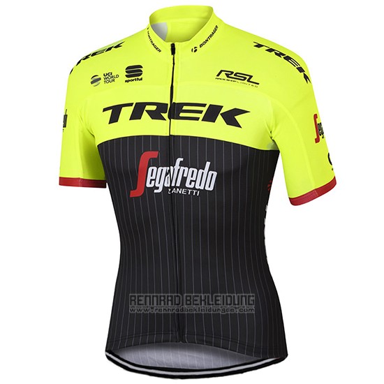 2017 Fahrradbekleidung Trek Segafredo Grun und Shwarz Trikot Kurzarm und Tragerhose